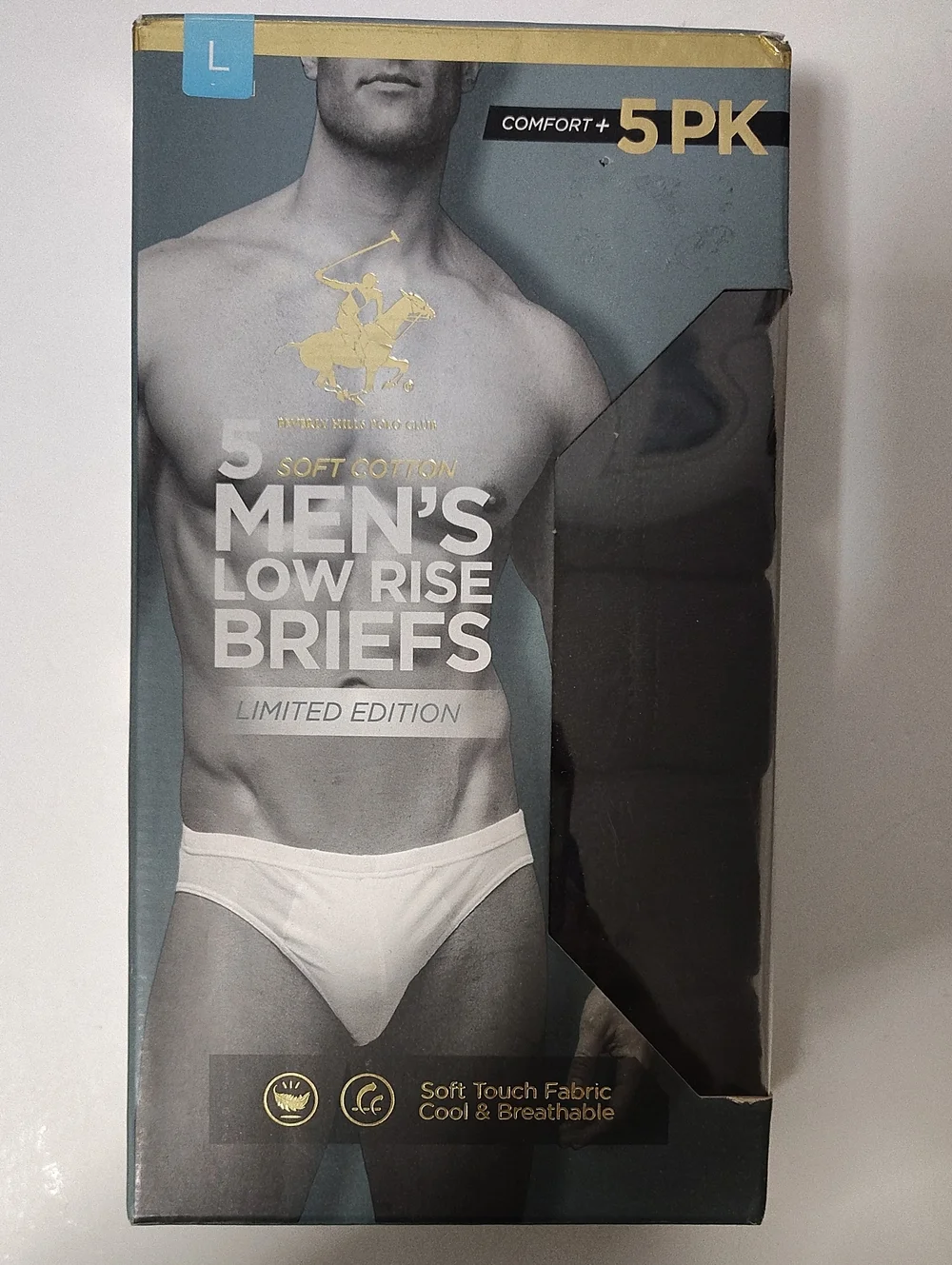 Beverly Hills Polo Club Men's Low Rise Briefs - 5 Pack - Size L